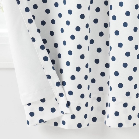 84” Blackout Navy Dot Curtain Panels Pillowfort (set of 4!) - Picture 3 of 6